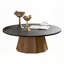 Table basse ronde en bois à piédestal robuste pour salon facile à assembler