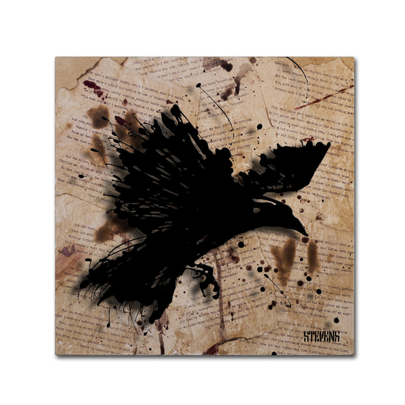 «The Raven 1» par Roderick Stevens, reproduction d'art graphique sur toile, H 14 po x l 14 po x P 2 po