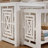 Sumo 2Pc Nesting Stool Set, Rectangular Top, Lattice Cutout Sides, White