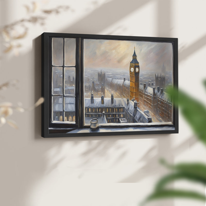 Paysages rétro-ICI-impression encadrée - réaménageable, H 11 po x l 14 po, Noir