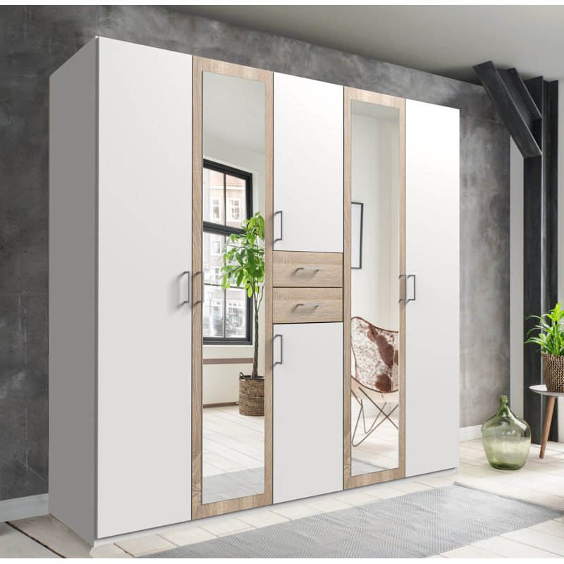 Sazerac 6 Door Manufactured Wood Wardrobe, Matt White