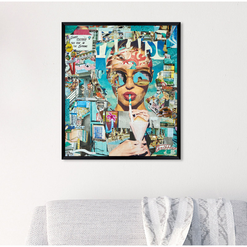 Katy Hirschfeld - Summer Shores Fashion and Glam - impression d'art graphique, H 22 po x l 19 po, Papier dans un cadre photo