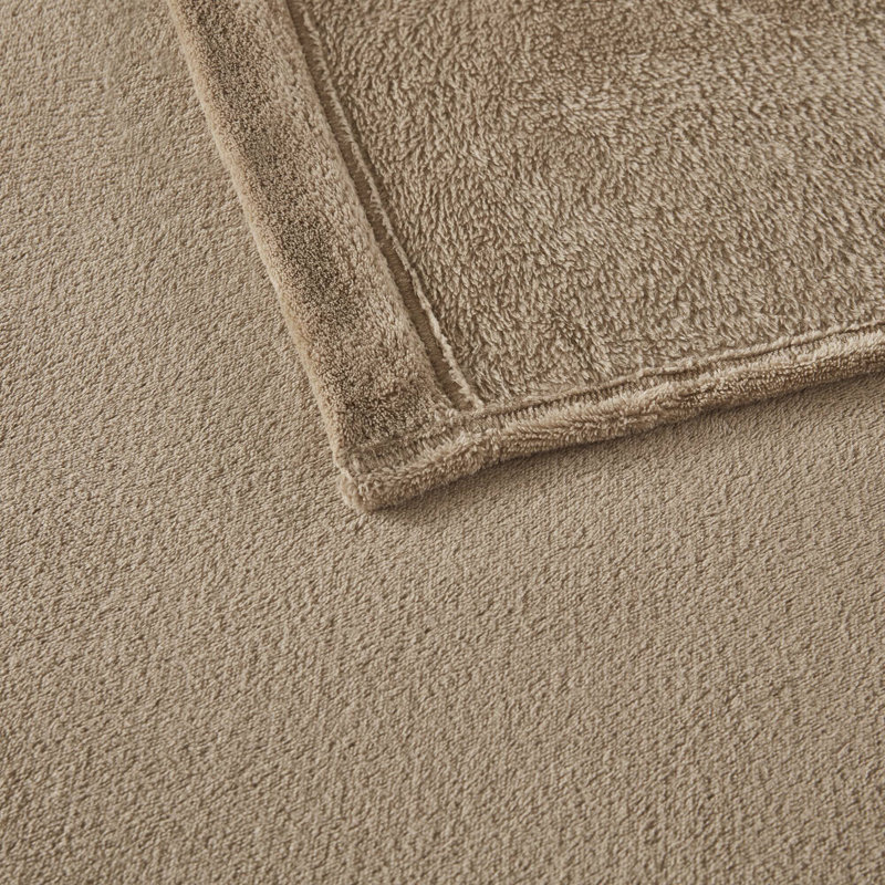 Taupe King Size Plush Polyester Sheet Set with Pillowcases