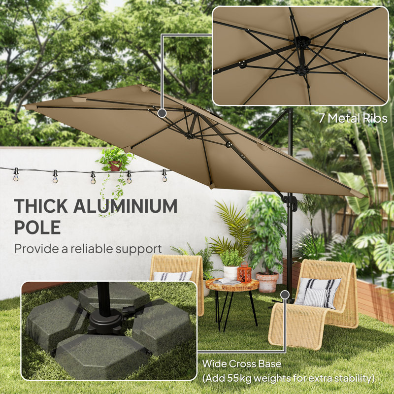 295cm Cantilever Parasol, Beige