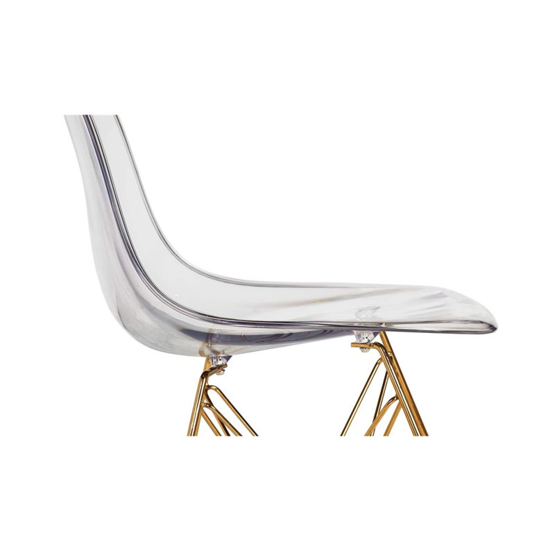 Chaise d'appoint Boylston en transparent, Doré