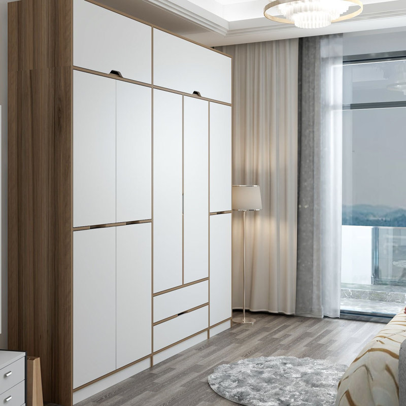 Elina Manufactured Wood Wardrobe, White