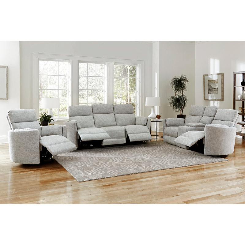 Ensemble de salon inclinable 3 pièces Bre, Gris chenille