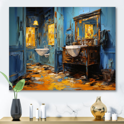 " Bathroom Turquoise Painting V "
