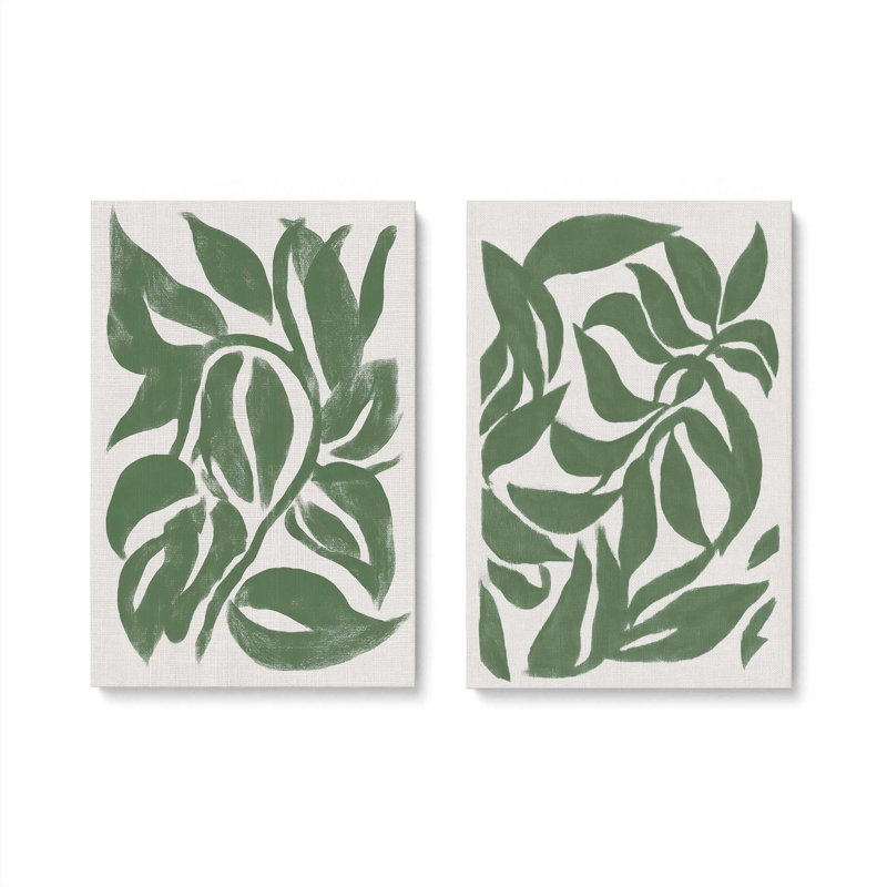 Ensemble de 2 impressions Verdant Flow, 18 po x 12 po, Toile tendue