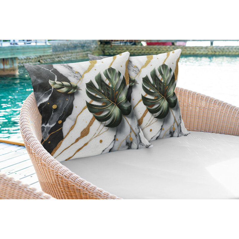 Coussin décoratif réversible en tissu, Carré, H 24 po x l 24 po