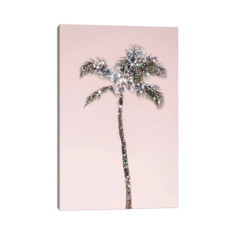Glitter Palm Tree - Print on Canvas, Wrapped Canvas, 101.6cm H x 66.04cm W x 1.91cm D