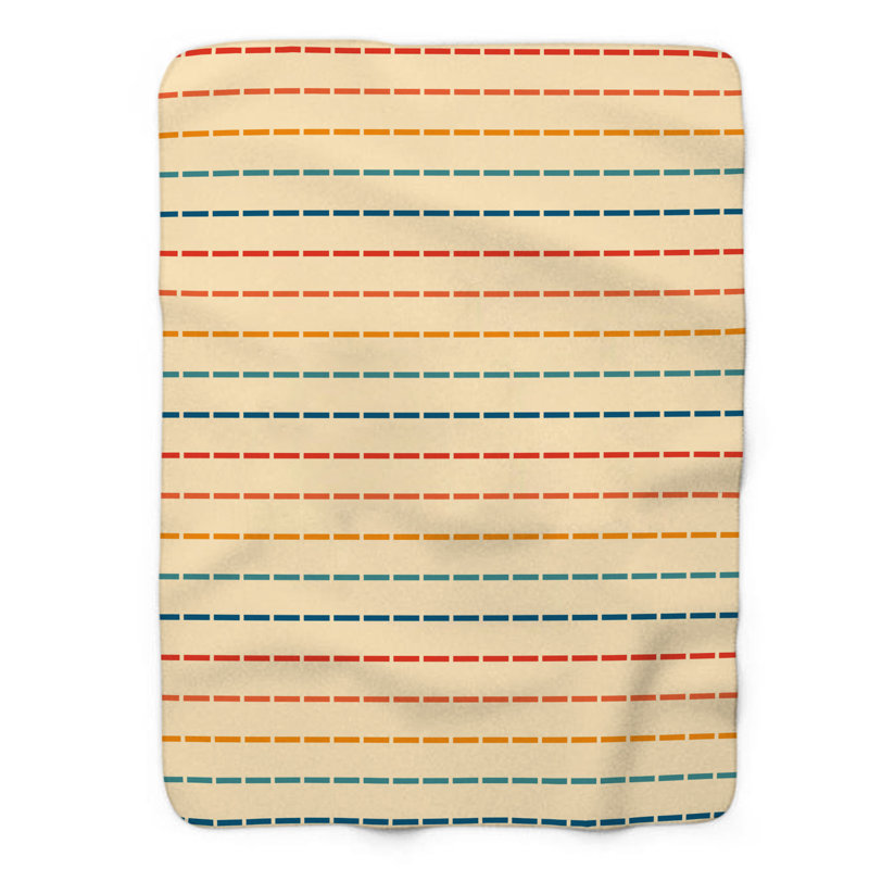 Rétro chromatique - couverture Sherpa de qualité supérieure 1 pièce, Lit simple