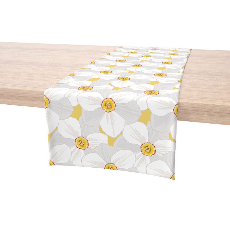 Mackin Large Petal Flowers Table Runner 12"x72", 72" L x 12" W