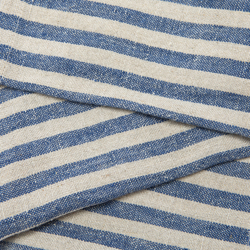 Camargo Striped Square Napkin, Natural/Blue