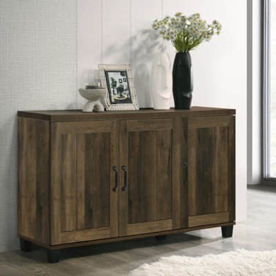 Corby 45"W Dark Dusty Oak Finish 3-Door Shoe Cabinet, Cabinet