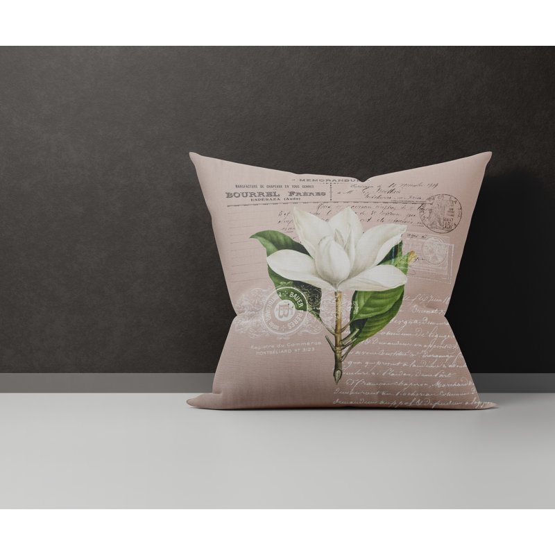  Housse de coussin en coton Aurelie, L 19 po x H 19 po, Pêche