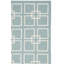 Tapis géométrique en laine, soie et coton à tissage plat Martha Blue-29185921