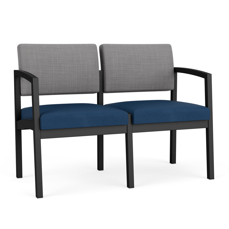Structure en métal 2 places Lenox, Noir, Chambray gris / Patriot Plus Blue Ridge