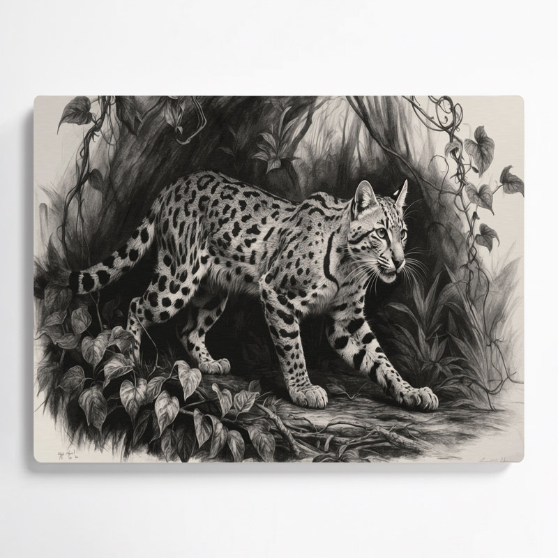 Art mural en métal «Big Cats Ocelot», H 11 po x l 14 po
