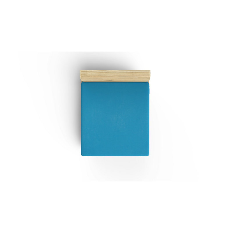 Drap-housse 100% coton de qualité supérieure, bleu sax, 63 x 79 + 7,9 poches profondes | Protection antibactérienne, douce et durable, 142 fils, lavable à la machine à 86 ° F | Parfait pour un environnement de sommeil confortable et sain