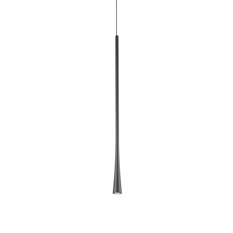 Luminaire suspendu cylindrique à DEL Taper, Noir, H 143,875 po x l 1,25 po x P 1,25 po