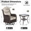Ensemble de conversation d'extérieur en rotin pour 4 personnes avec chaises pivotantes, coussins d'appui-tête, table d'appoint et coussins beiges Adcox-866416415