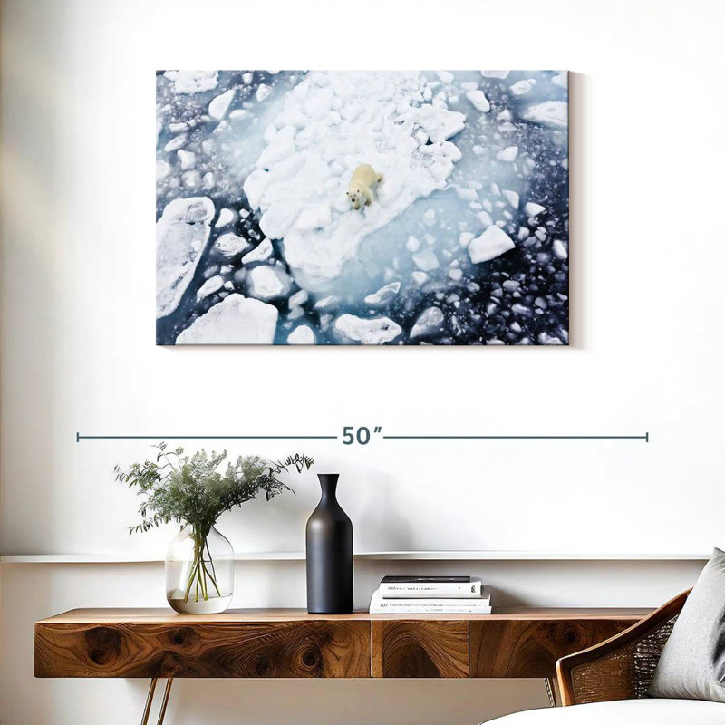 Polar Bear In Spitsbergen, 24" H x 36" W