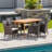 Benambra 6 - Person Acacia Wicker Patio Dining Set with Rectangular Table