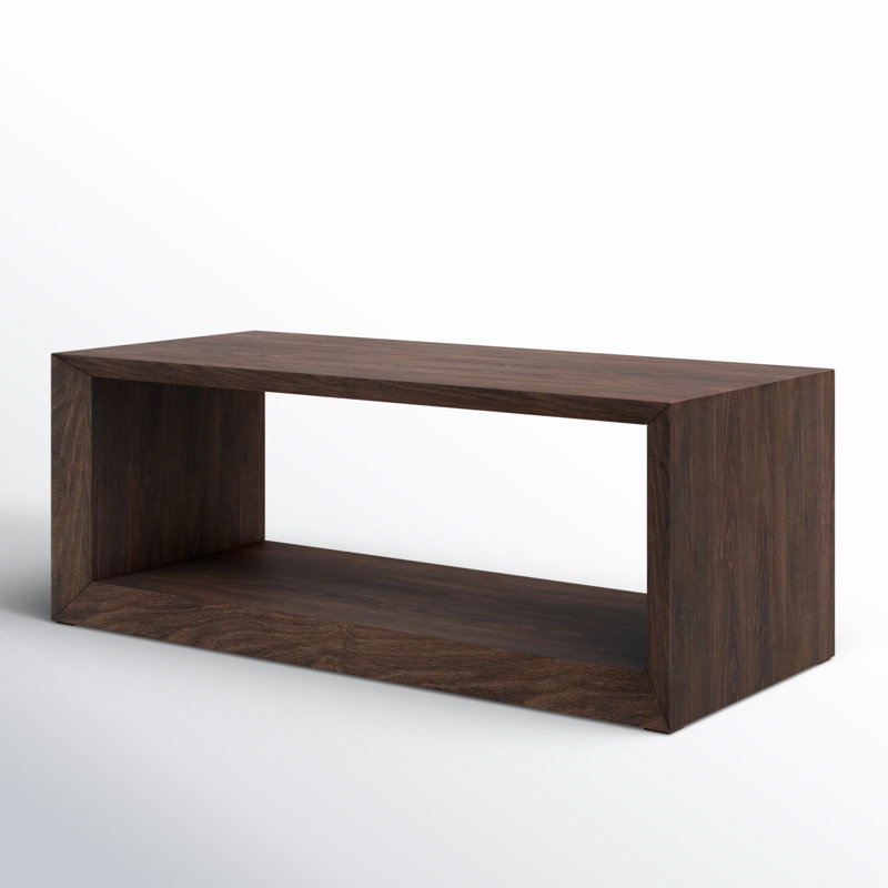 Samuelson Faux Wood Coffee Table With Shelf, 18" H x 48" L x 23.38" W, Alder Brown