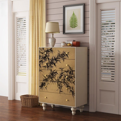 Retro Five-Drawer Storage Cabinet  Accent Chest