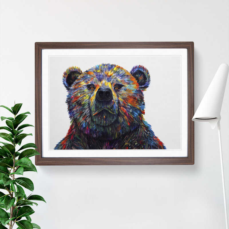 Irresistible Bear - Single Picture Frame Print, 34cm H x 46cm W x 2cm D, Walnut