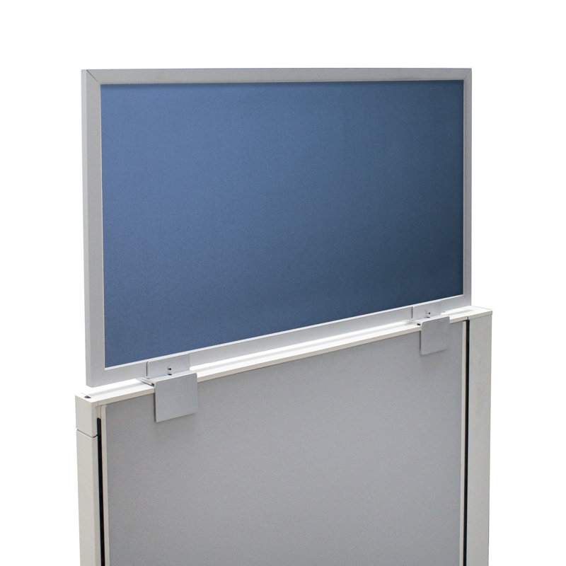 Panneau d'intimité acoustique à fixation cubique avec grand support, Aluminium, H 18 po x l 48 po x P 0,63 po