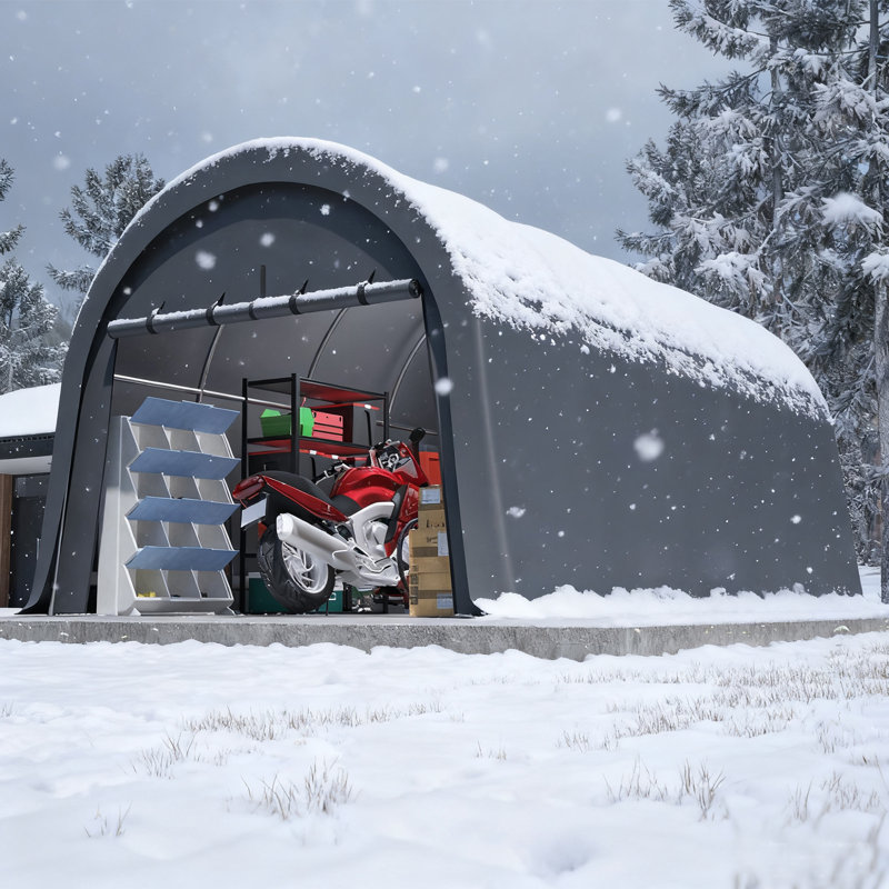 Heavy Duty Carport Portable Garage Shed Shelter Outdoor Car Canopy Tent With Roll-Up Door, Wind And Snow Resistant