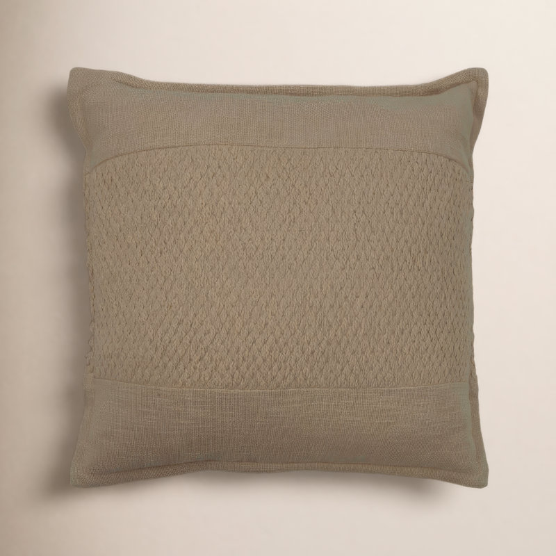 Colombe Flanged Cotton Throw Pillow, Beige