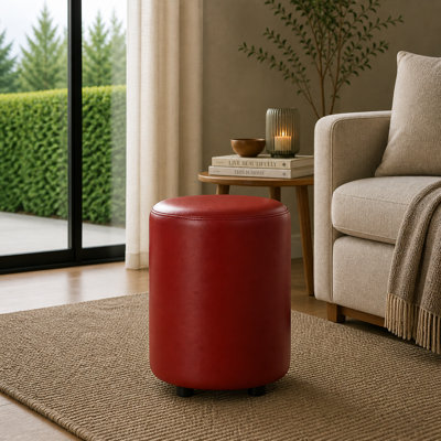 Faux Leather Round Stool Seating 