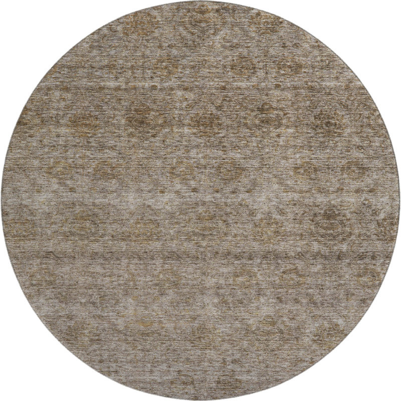 Premium Machine Washable Melvin AMF1170 Global Rug, Round 8'