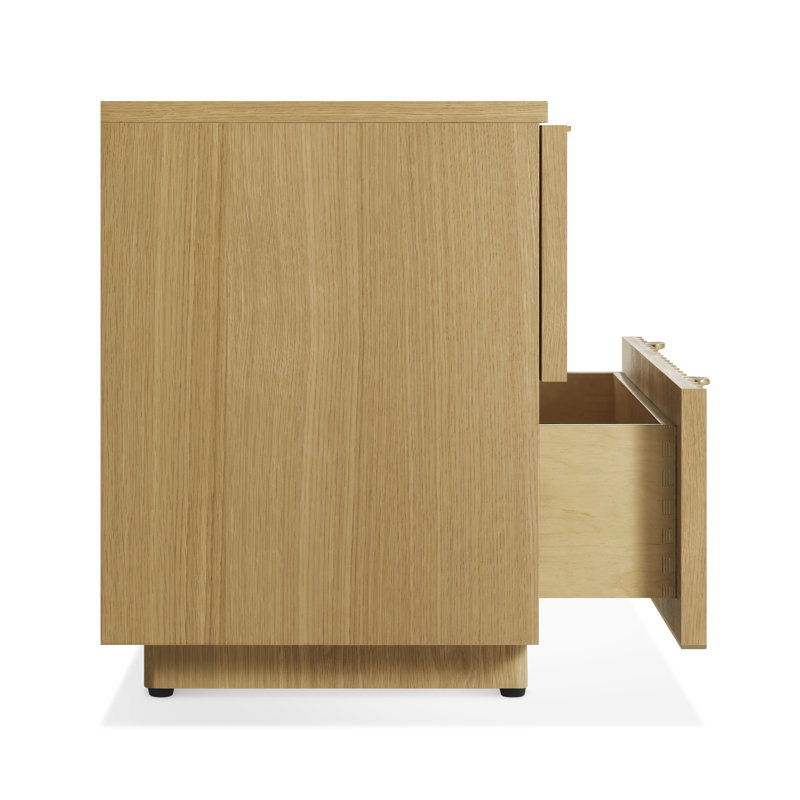 Murmur 2 - Drawer Solid Wood Nightstand, White Oak
