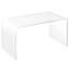 Table basse rectangulaire en acrylique 32 mm de long à chute d'eau de 32 mm de long et transparente
