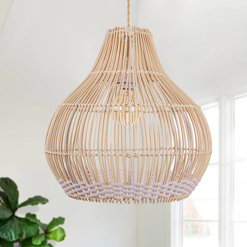 Luminaire suspendu moderne en rotin naturel