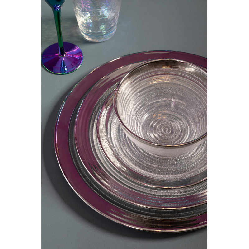 Ida Set of Four 32cm Dia Embossed Coupe Charger Plates