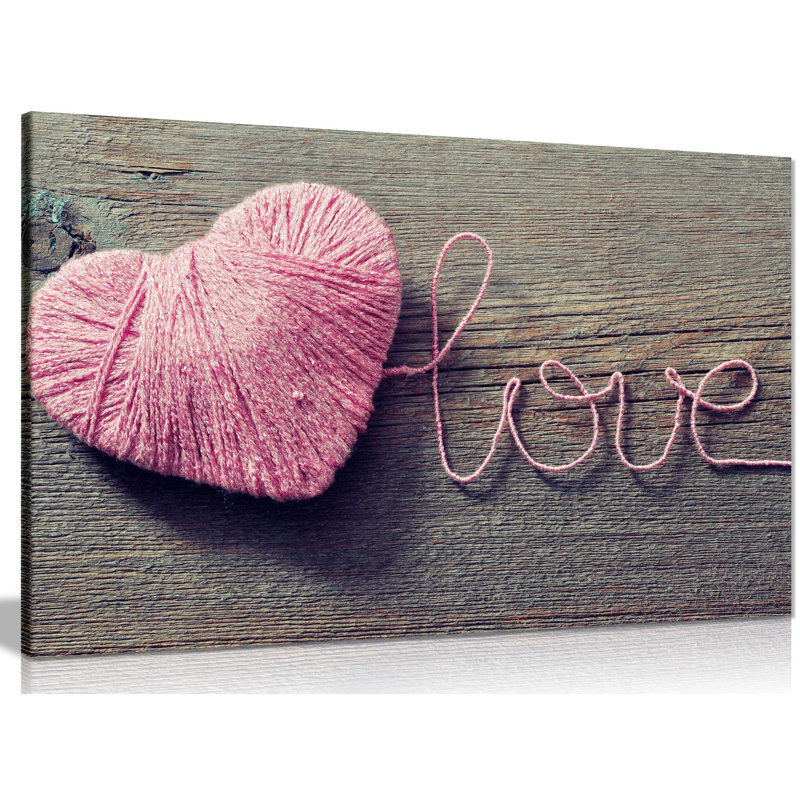 Love Heart - Wrapped Canvas Print, 31cm H x 46cm W