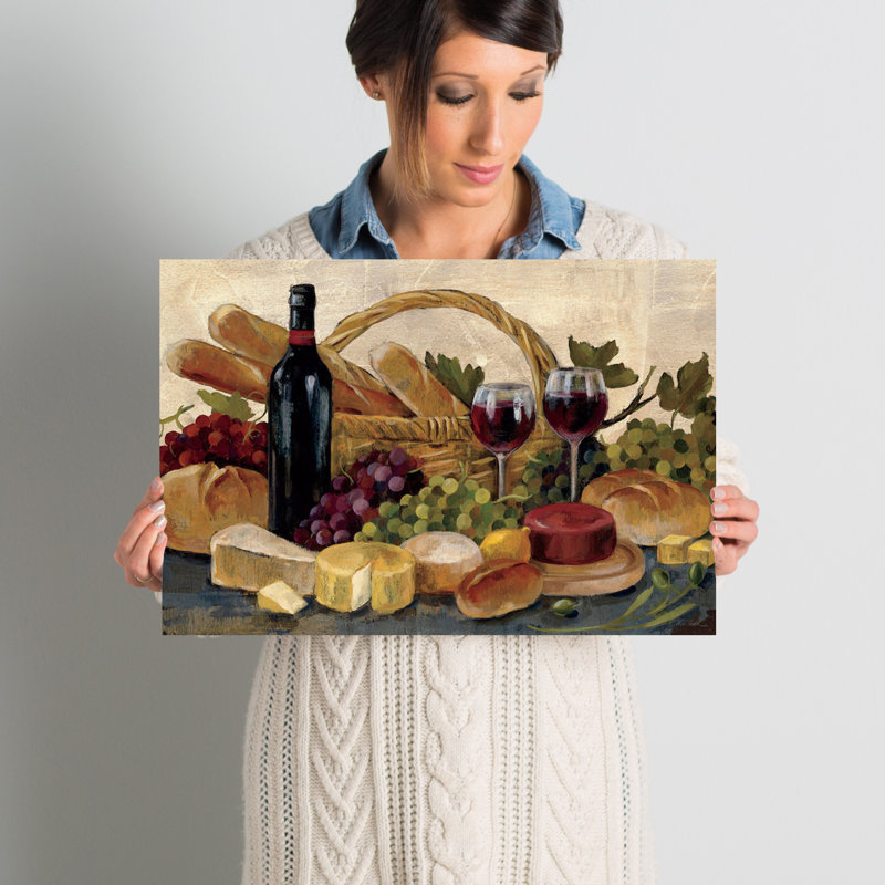 « tuscan soirée wine crop »-impression sur toile tendue, H 12 po x l 18 po x P 1,5 po