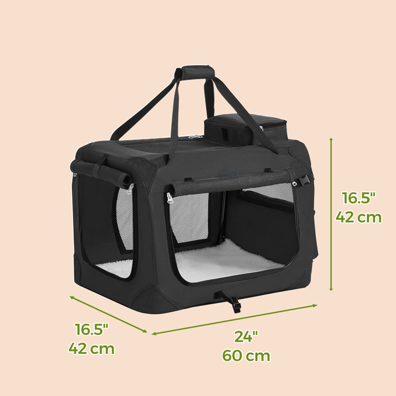 Cage pliable pour chien, transport pour animal de compagnie, cage souple pour chien, tissu Oxford, Noir