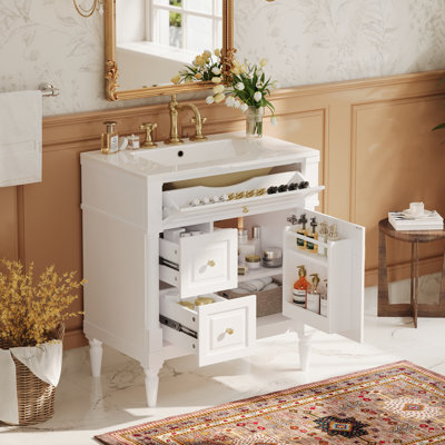 Meuble-lavabo 30 po avec lavabo, blanc