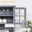Buffet 89,7 po en bois avec table extensible, armoire de rangement multifonctionnelle avec 2 portes et 3 tiroirs, pour salon, bureau, vestibule et cuisine