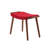 Geta 25" Linen Weave Upholstered Solid Wood Ottoman in Red-975858919