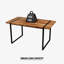 Table de salle à manger, table rectangulaire avec pieds en métal pour la maison, le salon et la cuisine