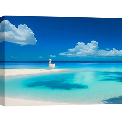 Seascape Painting: Blue Bay by Dario Marzi - Wrapped Canvas Print
