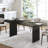79" Soild Wood Dining Table with Double Pedestal Base &  Oval Tabletop -1162208923