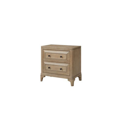 Table de chevet 2 tiroirs, finition sable